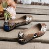 Sharp Pointed Flat Bottom Snake Pattern Shallow Mouth Soft Leather Soft Sole Scoop Shoes Versatile Huizhou Women's Shoes