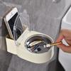 Wall-Mounted Ashtray with Lid and Phone Storage Box for Bathroom or Bedroom