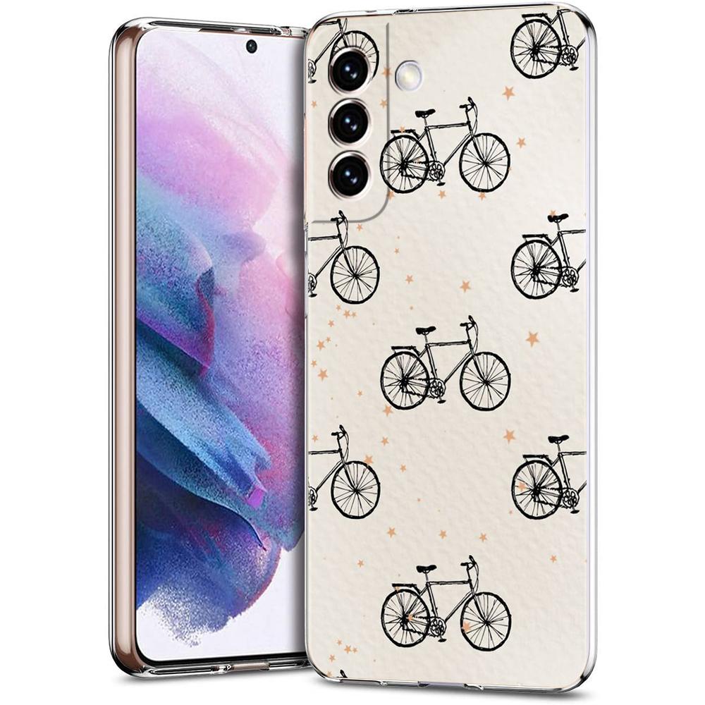 Phone Case For Samsung Galaxy S24 Ultra S23 FE S22 S20 S21 5G S10 S9 Plus S10E S8 Silicone Clear Mountain Bike Cycling Art Cover