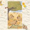 New Capibara Beach Towel Cute Capybara Soft Beach Towel Microfiber Cartoon Printed Towel Comfortable Soft Beach Towel