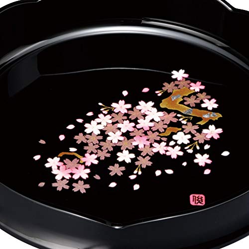 Nakanishi Kogei PC Confectionery Bowl, Black, Miyabi Sakura Design, 24cm, Made in Japan, Product Code: 2452068