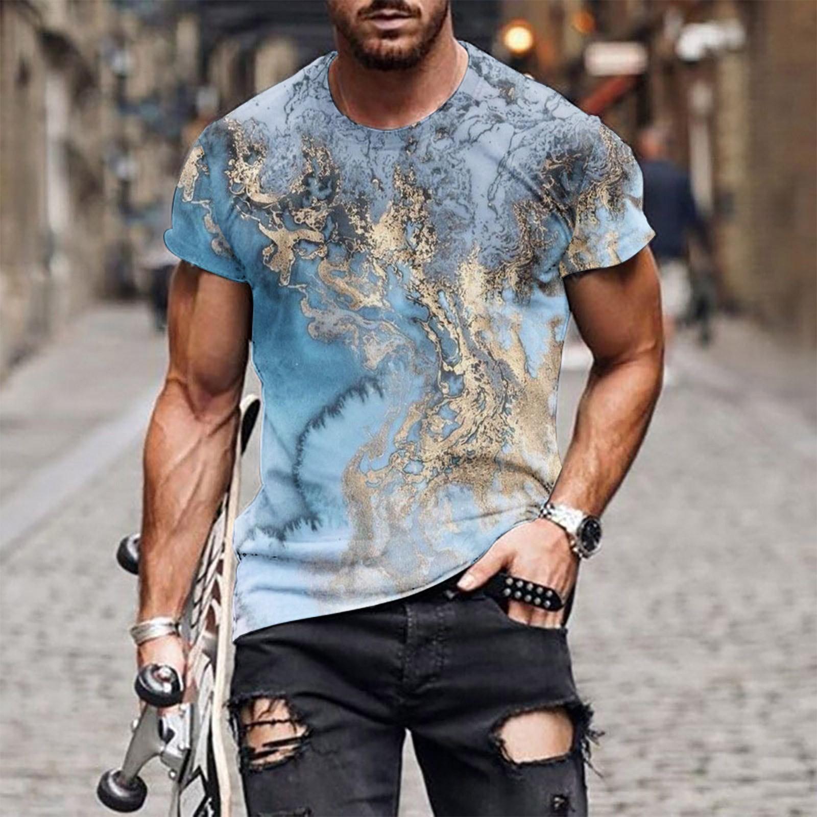 

Футболка с коротким рукавом в европейском и американском стиле с круглым вырезом и этническим ретро-принтом L