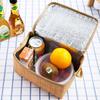 Portable Insulated Thermal Cooler Lunch Box Imitation Rattan Picnic Container