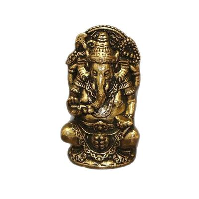 Decorative Buddha Statue Copper Elephant Figure Spiritual Desk Sculpture for Living Room and Festival Use