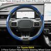 For Toyota RAV4 3-Piece Carbon Fiber Pattern Steering Wheel Cover Four Seasons Universal Buckle Style Interior Mod Accessories