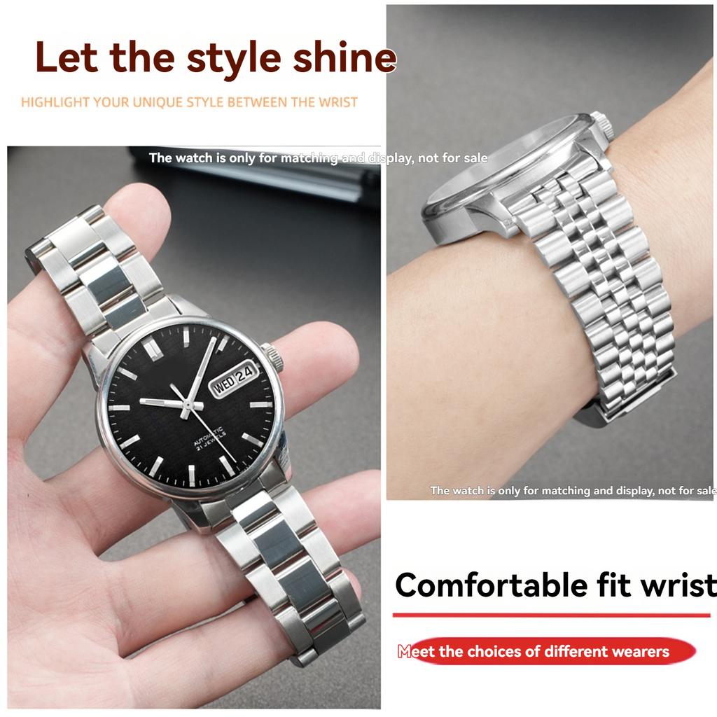 Bracelet en Acier Inoxydable pour Seiko Non. 5 Sxns80 Snxs79 Snxs79k Snxs77 Snxs73 Bracelet de Montre Courbé Accessoires Bracelet de Poignet 19mm