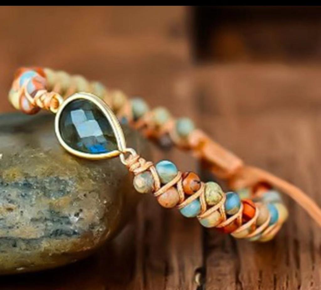 Man Stone String Braided Strand Bracelet Yoga Friendship Lover Wrap Jewelry Accessory