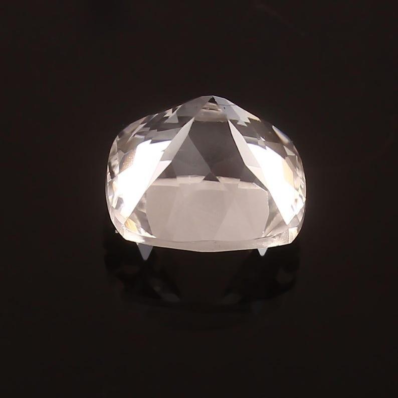 AAA Flawless 17x17mm Heated Ceylon White Sapphire Cushion Cut Loose Gemstone