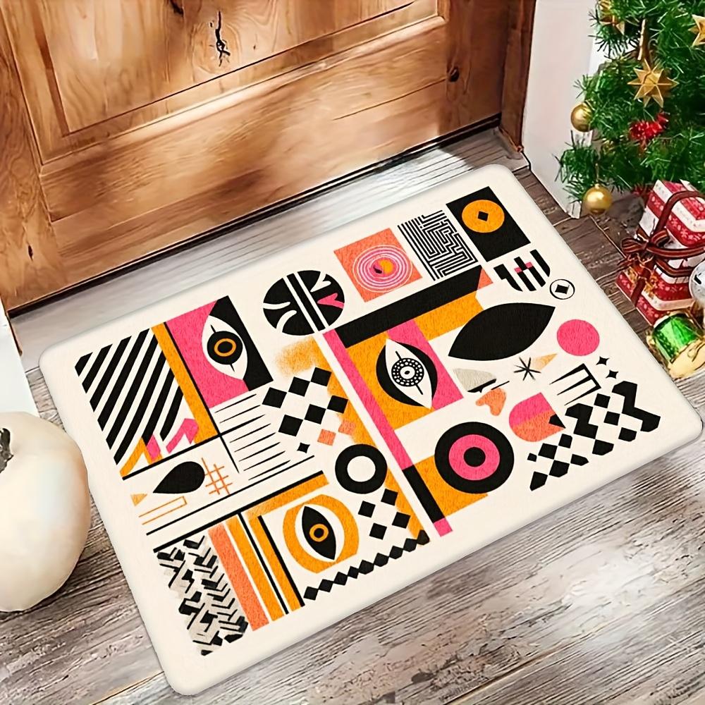 

Vibrant Geometric Rug – Bold Abstract Design, Soft Multicolor Mat for Living Room, Bedroom, Entryway 40x60cm16x24in