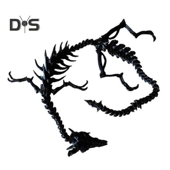 

Украшение в виде кости дракона, 3D-печать, подвижные суставы, играбельная фигурка существа, автомобиль, домашний декор, настольная игрушка, подарок на Рождество и Хэллоуин чёрный