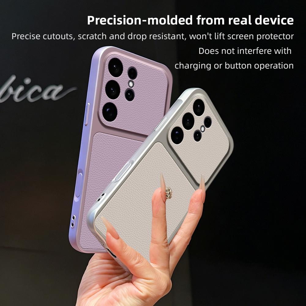 For Samsung Galaxy S22 Ultra Case S21Ultra Cover Leather Case Luxury Lens Protection Phone Case Protect Matte leather Back Cover