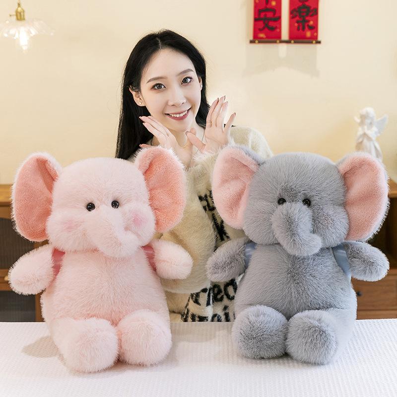 New Cute Simulation Baby Elephant Plush Doll Doll Backpack Baby Elephant Lele Doll Throw Pillow Children Sleep Soothing