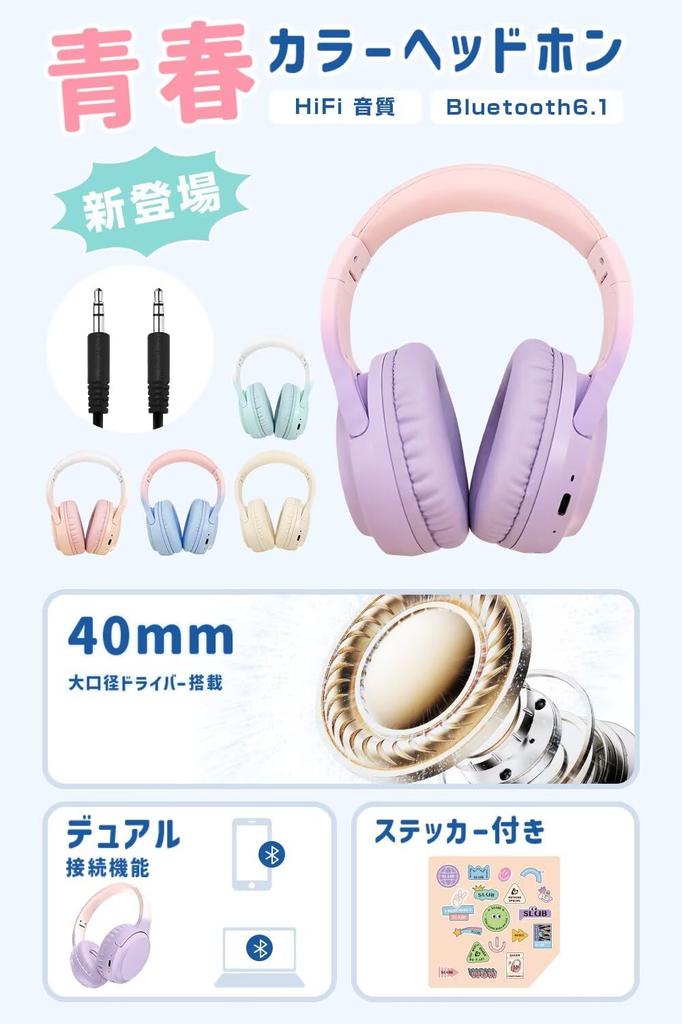 Headphones New Model Bluetooth Wireless Gaming HiFi Sound Stereo Clear Simultaneous Connection to 2 Button Customizable Compatible with [2026 - 6.1]
