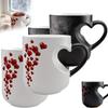 Romantics Heat Sensitive Ceramic Cup In Heart Design Shows Magically Color Changing When Fill With Hot Beverage Gift