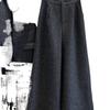 Women's Sleeveless Wool Fashion Suit: Single-Breasted Vest with Semi-Elastic Waist and Casual Wide-Leg Pants