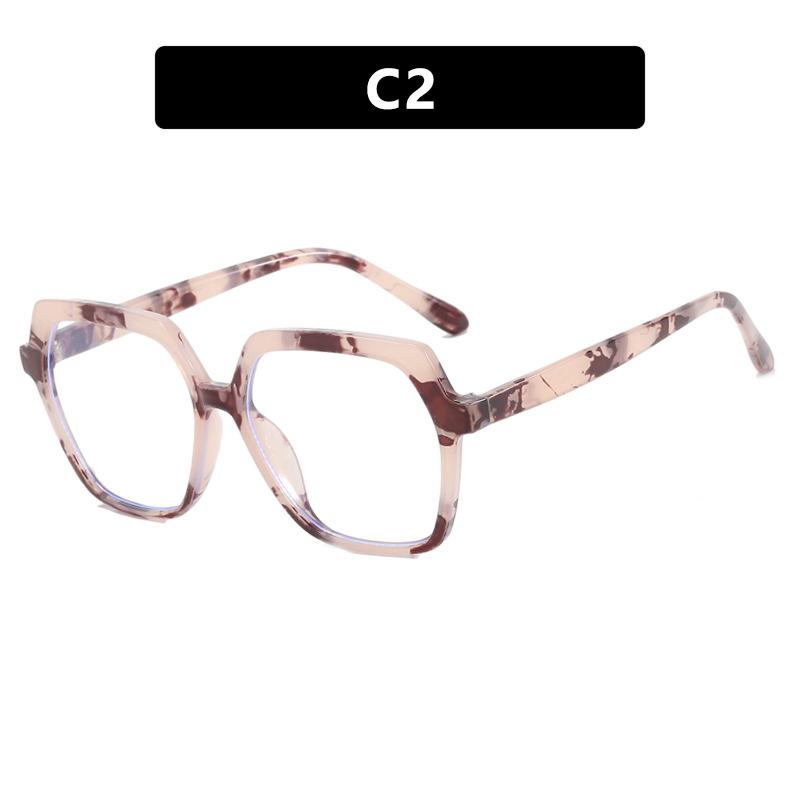 Women's glasses, anti blue light, fashionable and personalized large frame glasses, travel and student commuting glasses