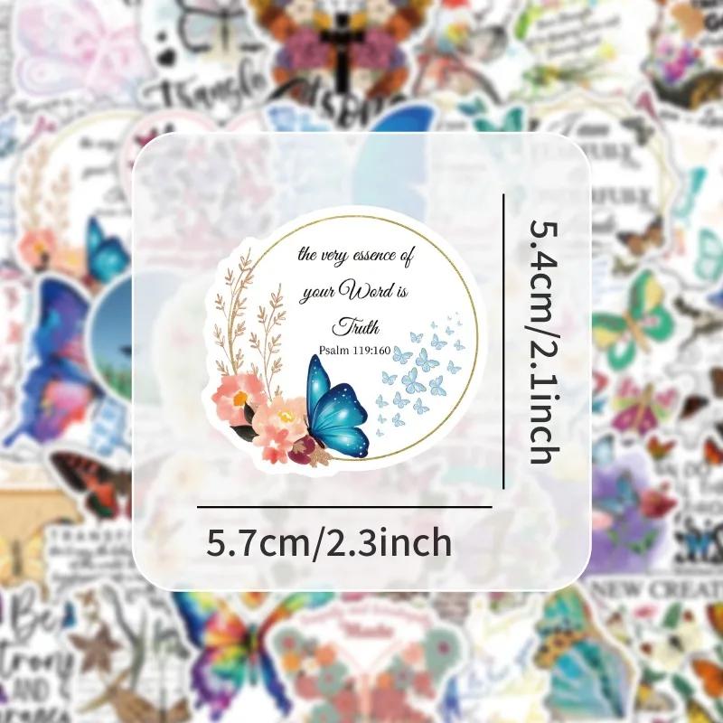 10/50pcs Jesus Phrase Graffiti Stickers Bible Verse Faith Decals Cross Words Cup Laptop Pad Phone Refrigerator Motivate Inspire