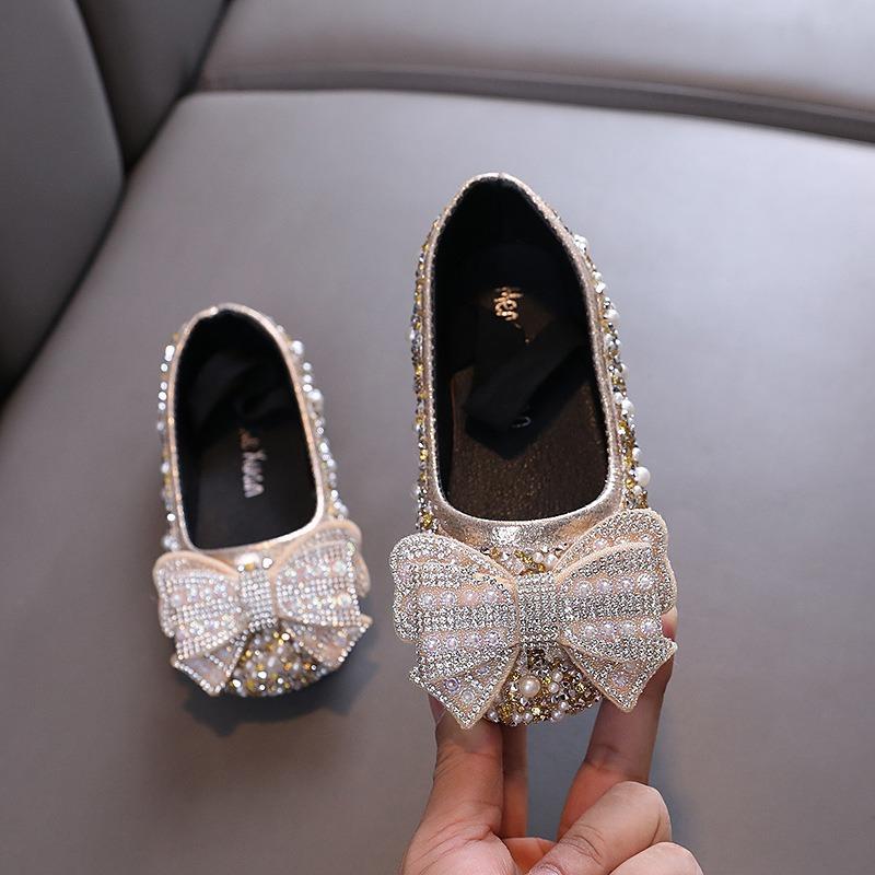 Autumn new style ladylike baby girl children's princess rhinestone single shoes leather shoes dance performance shoes