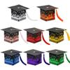 Multi-Colored Fringed Academic Hat Graduation Gift Box Graduate Bronzing Doctor Hat, Graduation Party Gift Packaging