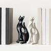 Yousheng 3D Printed Cat Figurine, Modern Geometric Cat Sculpture, Minimalist Art Decor for Entryway Desk Shelf, Cat Lover Home Gift