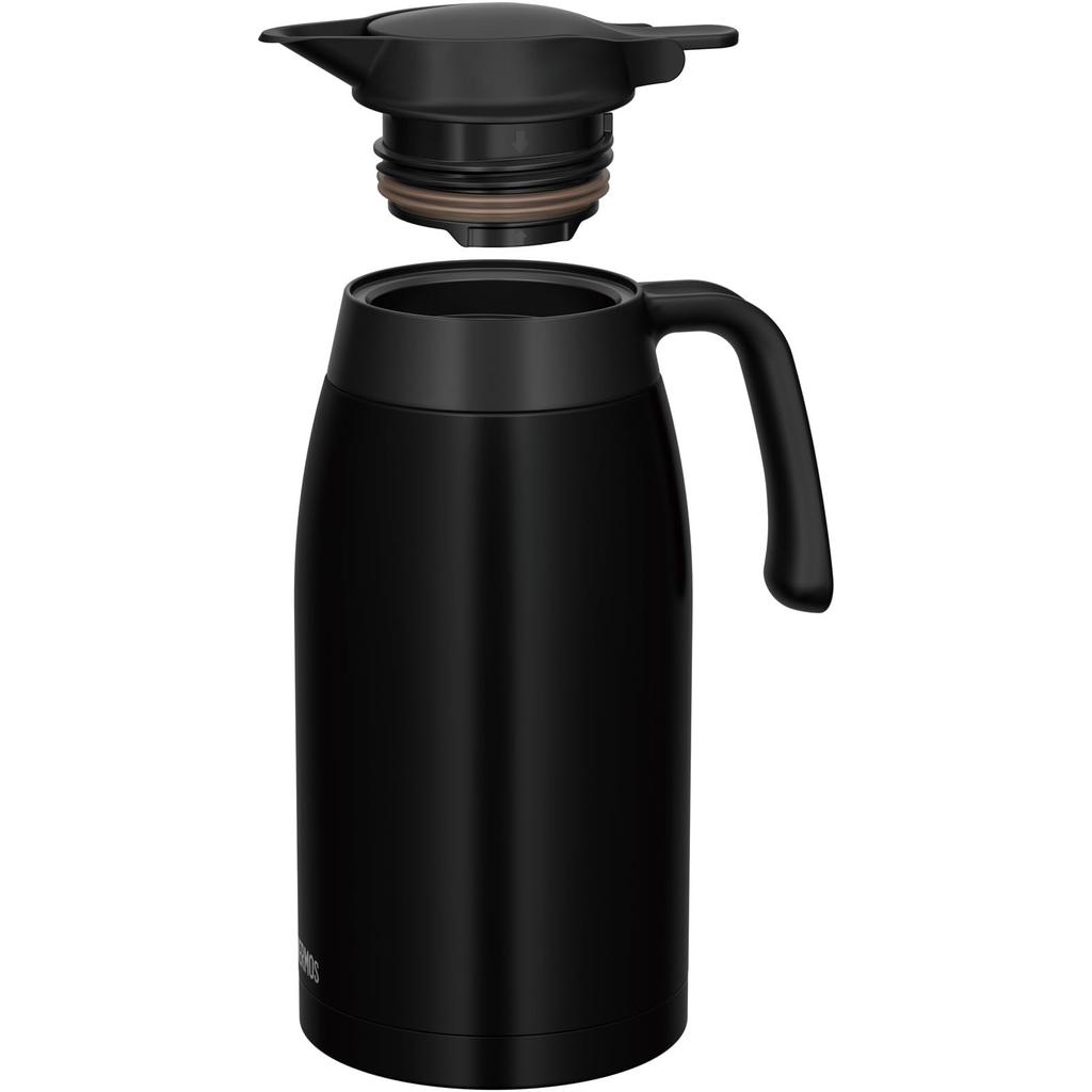 Thermos Stainless Steel Pot 2L Matte Black Thermal Pot Tabletop Pot Thermos Structure Heat/Cold TTB-2001 MTBK