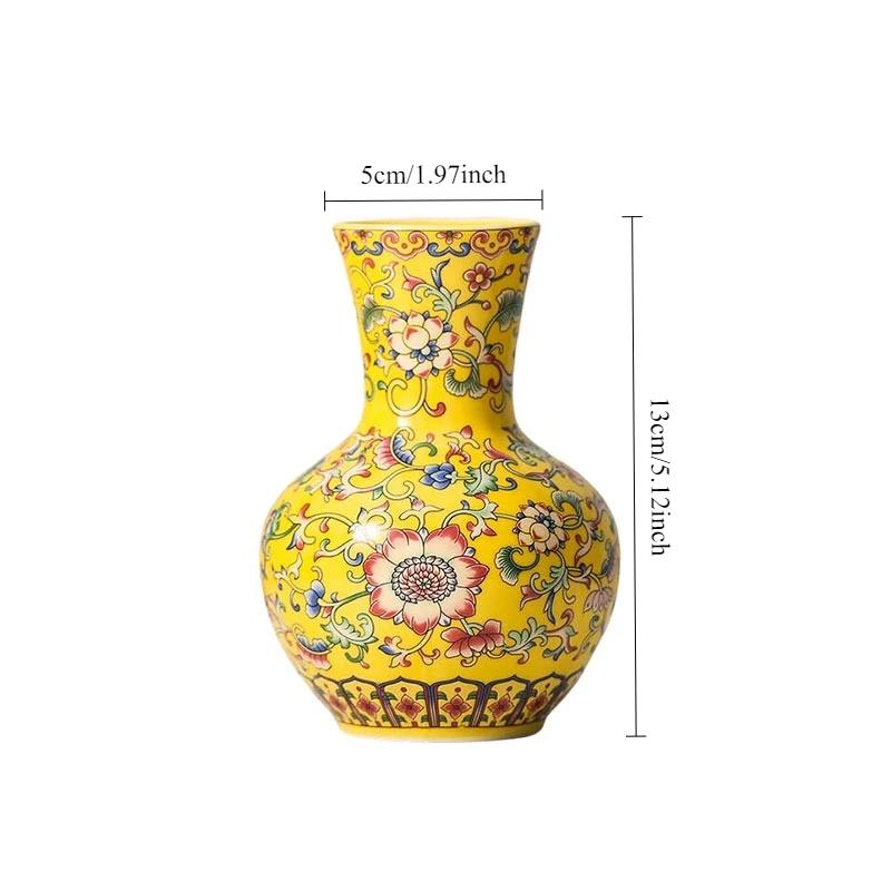 Antique Flower Vase Handicraft Porcelain Bottle Home Decor Vintage Ceramic Vase Flower Receptacle Room Decoration Christmas Gift