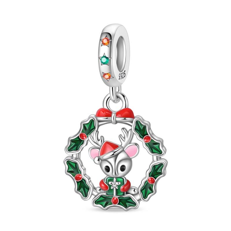 Stering Copper Christmas Charms Santa Claus Moose Boots Bell Winter Bead Pendant Fit Original Bracelet Diy For Women Jewelry