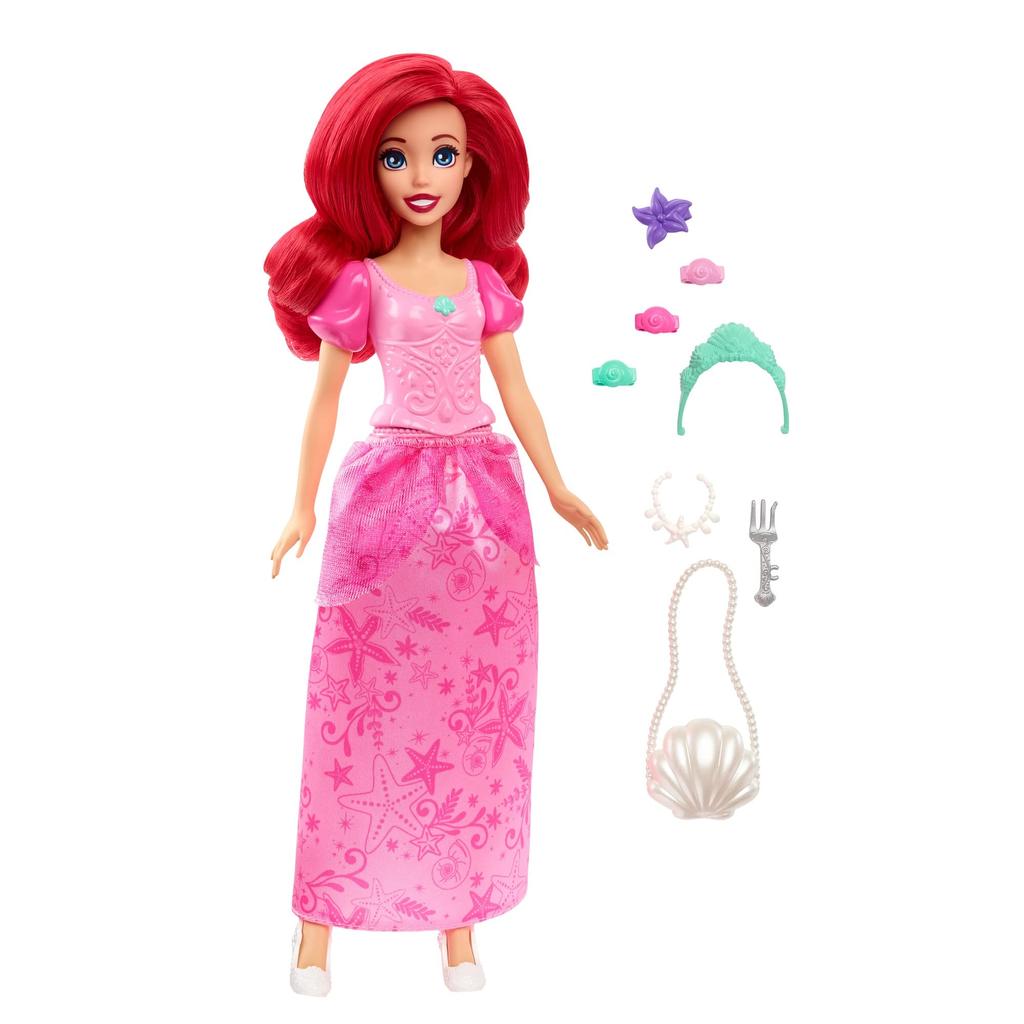 MATTEL Princess Ariel Pink Years Old and HLX34 Disney/Disney (Ruffle Dress) [Dress-up Doll/Play Set] [Accessories Included] [3 Up]