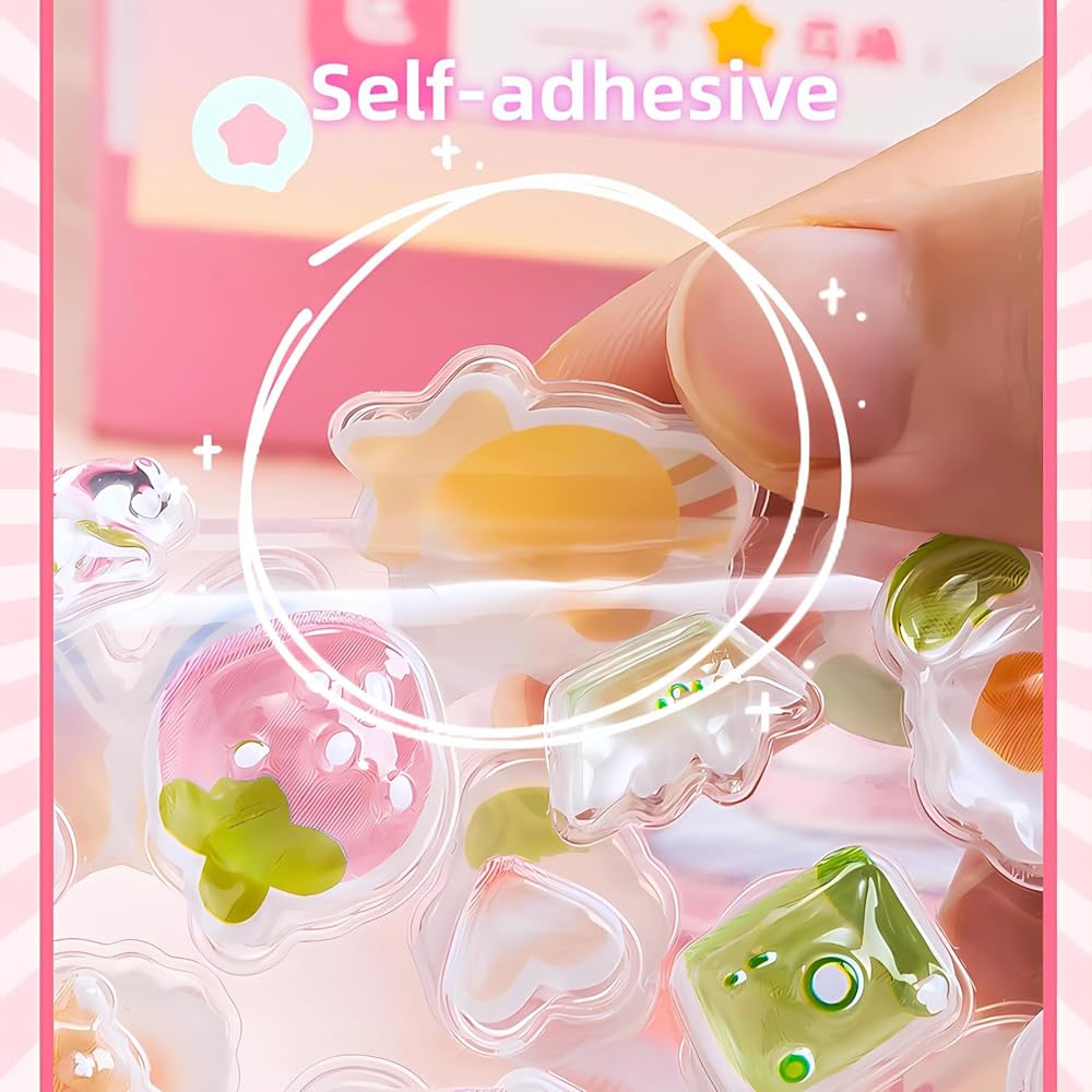 ZKLPIU Cute 10-Piece 3D Reward Puffy Deco Stickers Water Bottle Smartphone Case Notebook Album 10 Styles 10 Sheets