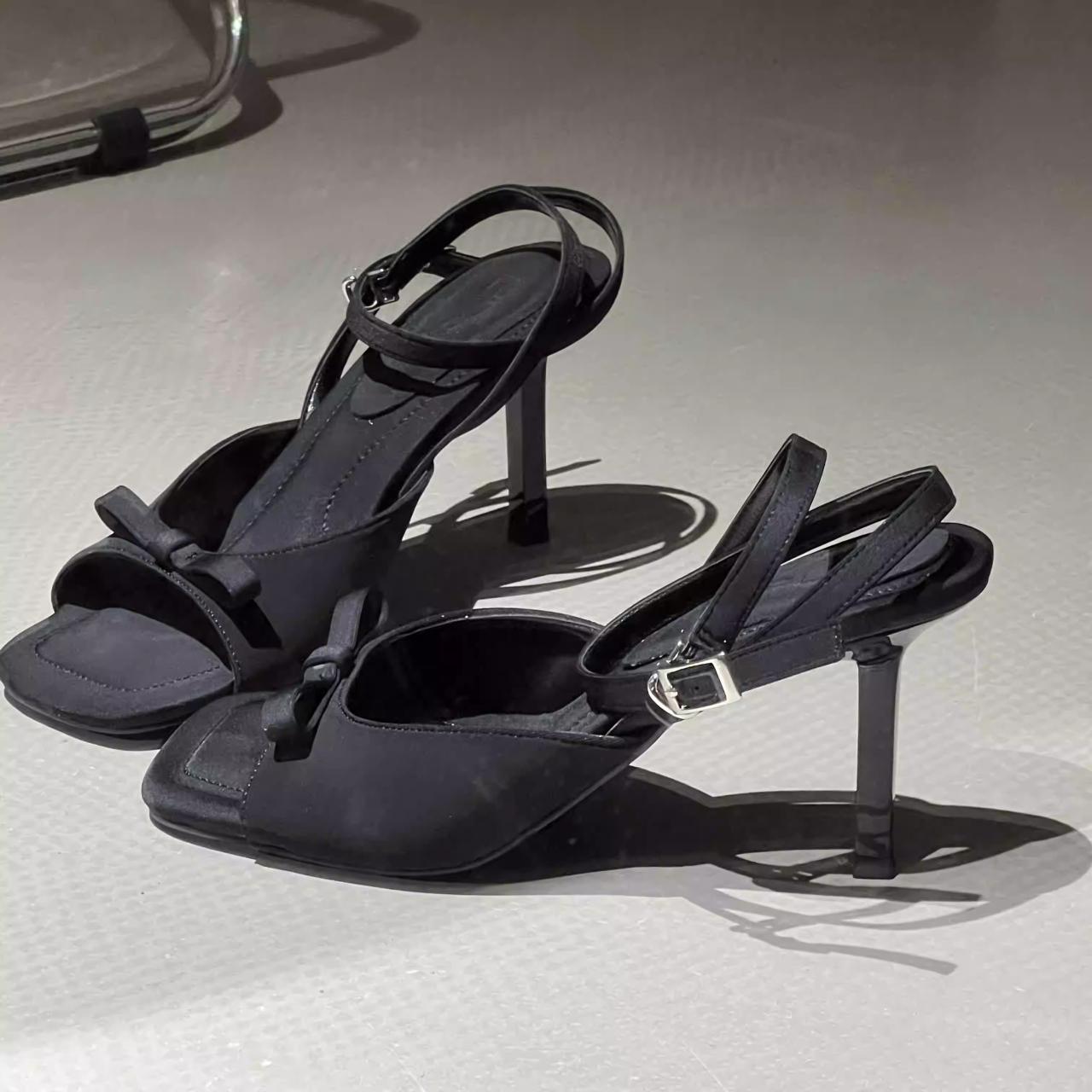 

New Sexy Women High Heel Sandals Thin High Heels Open Toe Zipper Dancing Shoes Summer Ballroom Dance Shoes Pumps 40 чёрный