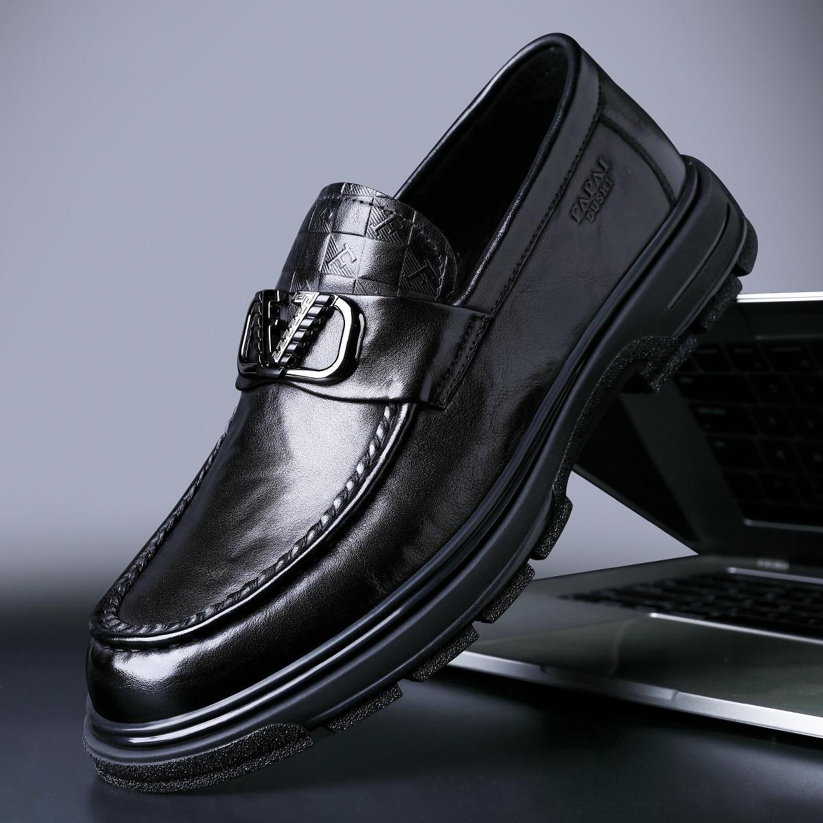 

Autumn business casual leather shoes men s leather high-end men s shoes lazy one pedal wedding loafers trend versatile 43