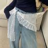 Korean Lace Headband Triangle Scarf Headscarf Western Style Mixed Overlapping Triangle Scarf Half Body Skirt Butt Curtain Female