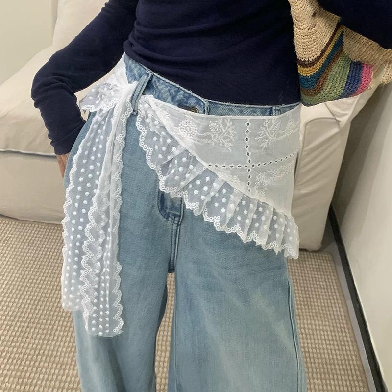 Korean Lace Headband Triangle Scarf Headscarf Western Style Mixed Overlapping Triangle Scarf Half Body Skirt Butt Curtain Female