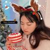 Elk Christmas Hairband Plush Christmas Headband Trendy Bowknot Hair Hoop  Ladies