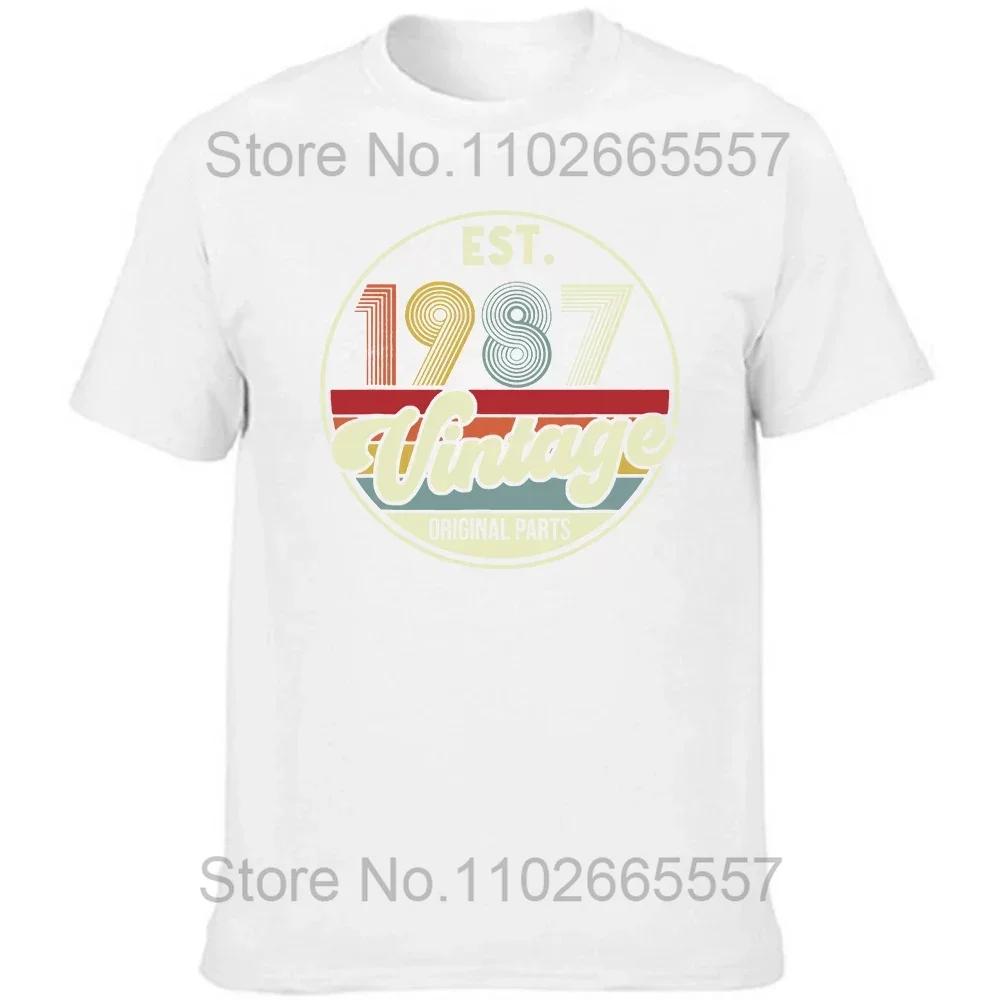 Klasické 1987 Originální Vintage Edice Retro Narozeninová Trička Letní Grafické Bavlněné Streetwear Krátký Rukáv Dárkové Tričko