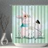 Cute Cartoon Shower Curtain Waterproof Polyester Fabric Bear Rabbit Elephant Cat Penguin Household With Hooks Bathroom Screen