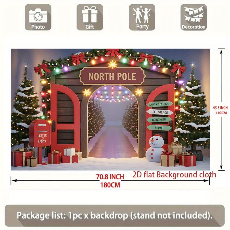 1Pcs Merry Christmas Polyester Decoration Background Winter Backdrop Decorations For Photo Studio Photo Booth Christams Party