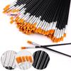 Y-50Pcs Painting Brushes Set Round Flat Hair Nylon for Oil Acrylic Watercolor Art Artists Beginners Students Kids
