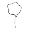 Salircon Vintage Black Heart Crystal Pendant Necklace Women Luxury Irregular Geometric Tassel Chain Choker Trendy Jewelry Gifts