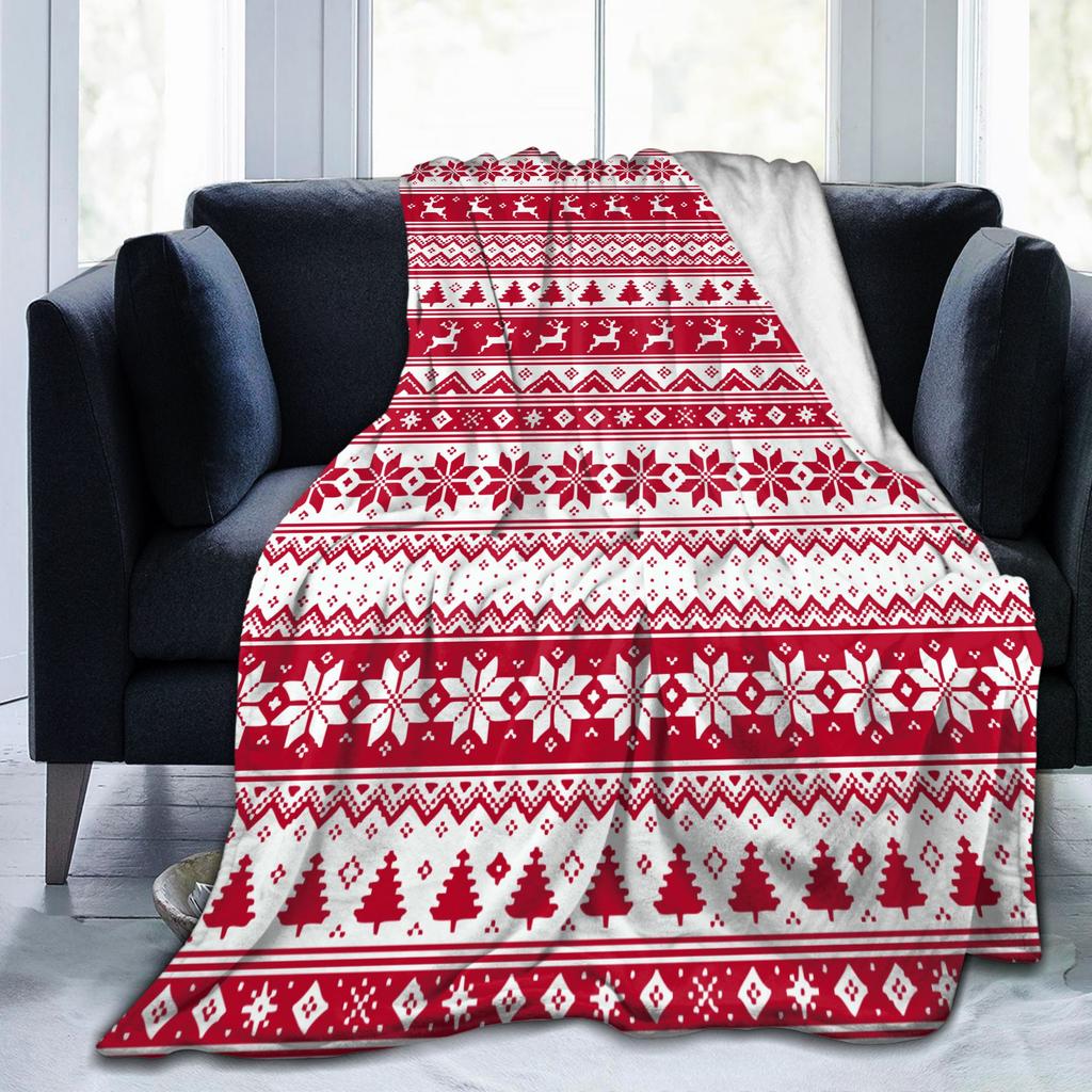 Nordic Scandinavian Christmas Blanket Flannel Autumn Winter Snow Portable Soft Throw Blankets for Sofa Outdoor Bedding Throws