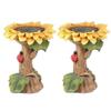 VogeltränkeSockel Made of Polyresin, Sunflower Gifts, Handmade for Garden, Outdoor Area, Bird Bath Fountain, Garden Decoration 25-26s