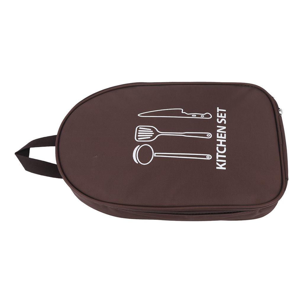Camping Utensil Bag Canvas Cookware Knife Storage Bag Portable Tools Travel Bag for Outdoor BBQ