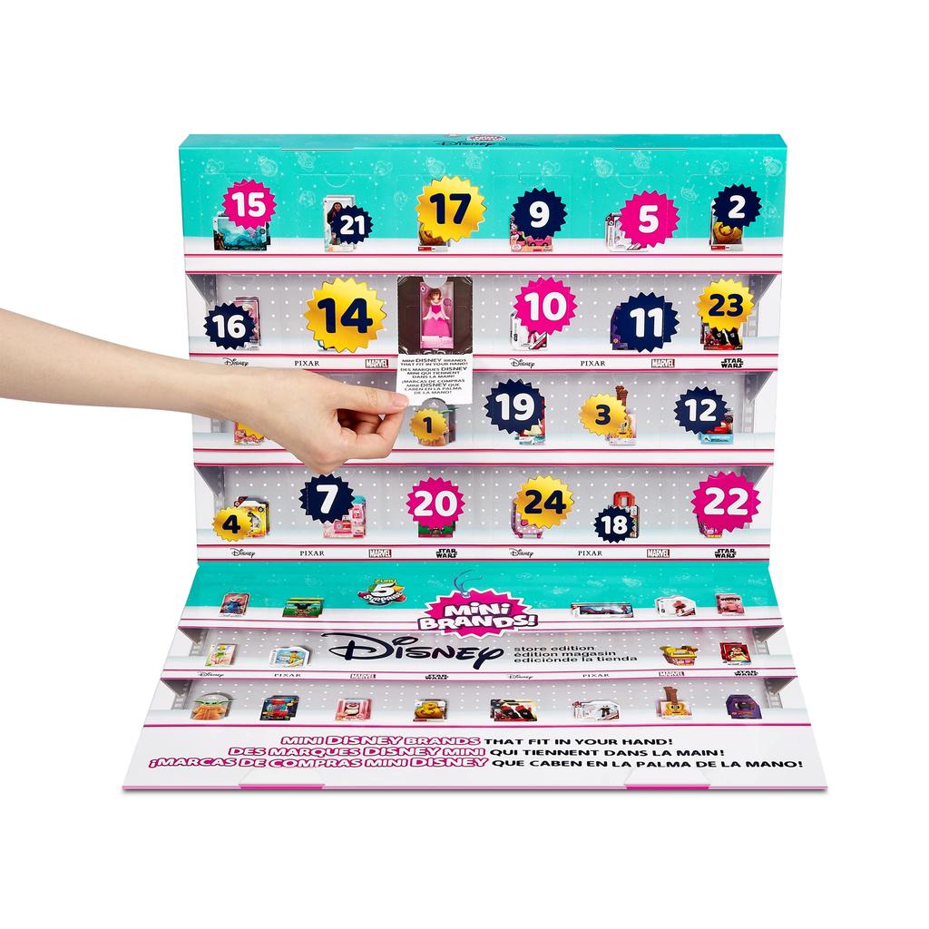 Mini Brands ZURU Disney Minis Limited Edition Advent Calendar with 4 Exclusive Minis and 24 Mystery Collectible Toys