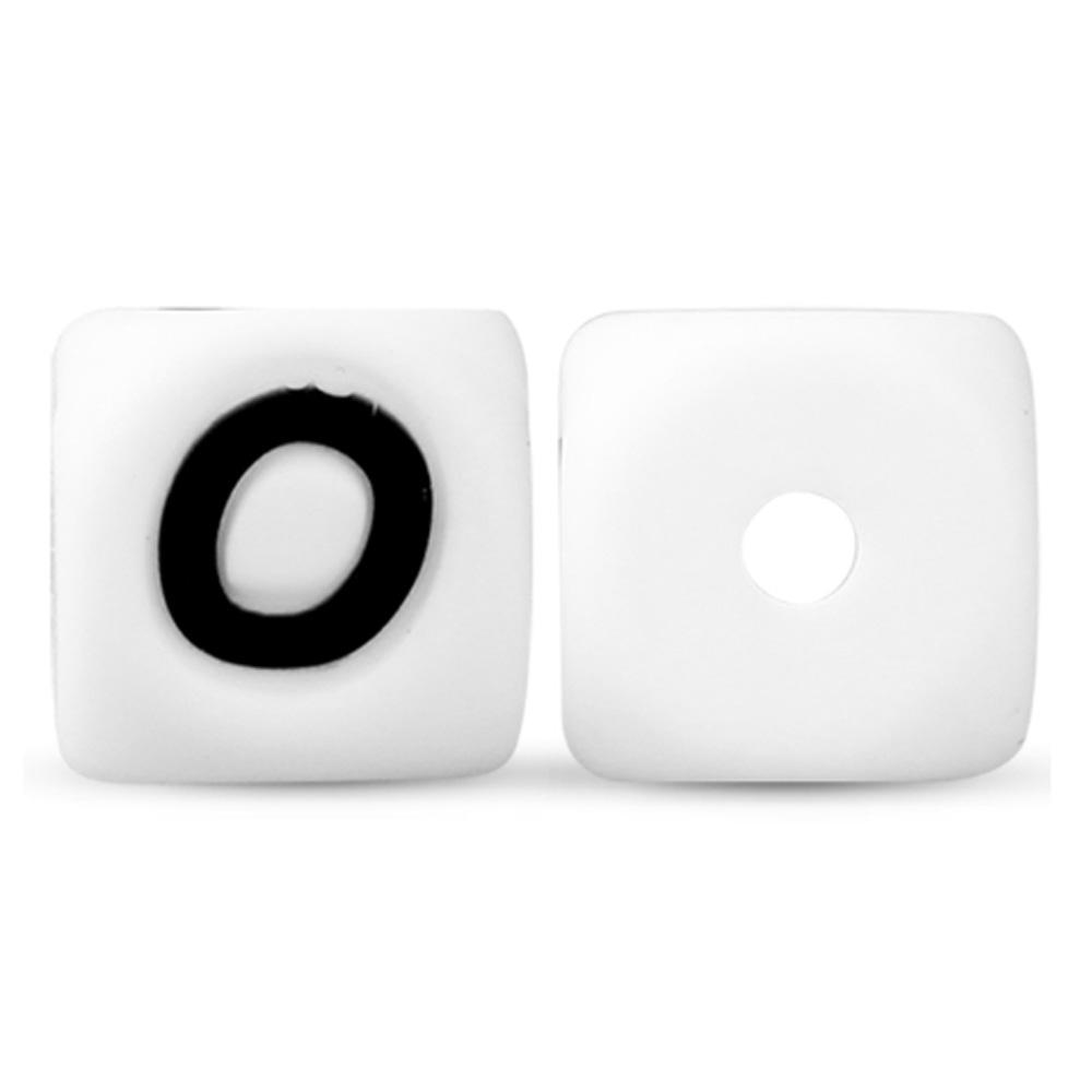 50Pcs/lot Silicone Bead Letters 12mm White Silicone Alphabet Beads DIY Bracelet Pacifier Chain Accessories For Jewelry Making