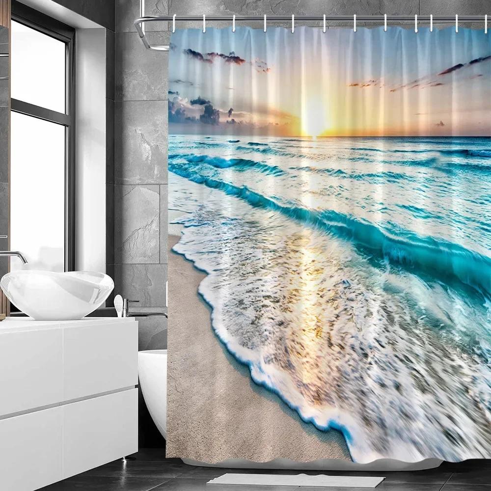 

Natural Forest Landscape Shower Curtain 3D Printed Scenery Waterproof Polyester Bath Curtain Home Decor Bathroom Curtain W60H190(CM)-1 Pcs