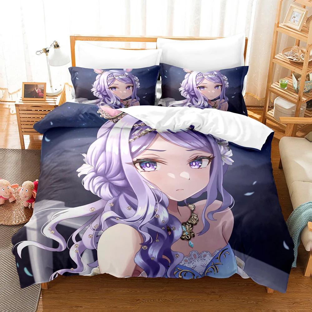 3D Print Anime Kawaii Grils Pretty Derby Bedding Sets Duvet Cover Set With Pillowcase Twin Full Queen King Bedclothes Bed Linen