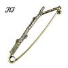 Men Women Brooch Vintage Bronze Safety Pin, Large Feather Bird Leaf Flower Lapel Elegant Pin for Coats, Jackets, Hats, Bags