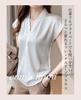Blouse for Short Short Short Sleeve No Business Dress Summer Size White [M's Mimi] Women, White, 3L, Sleeve, V-neck, Top, Office, Sleeve, Shirt,