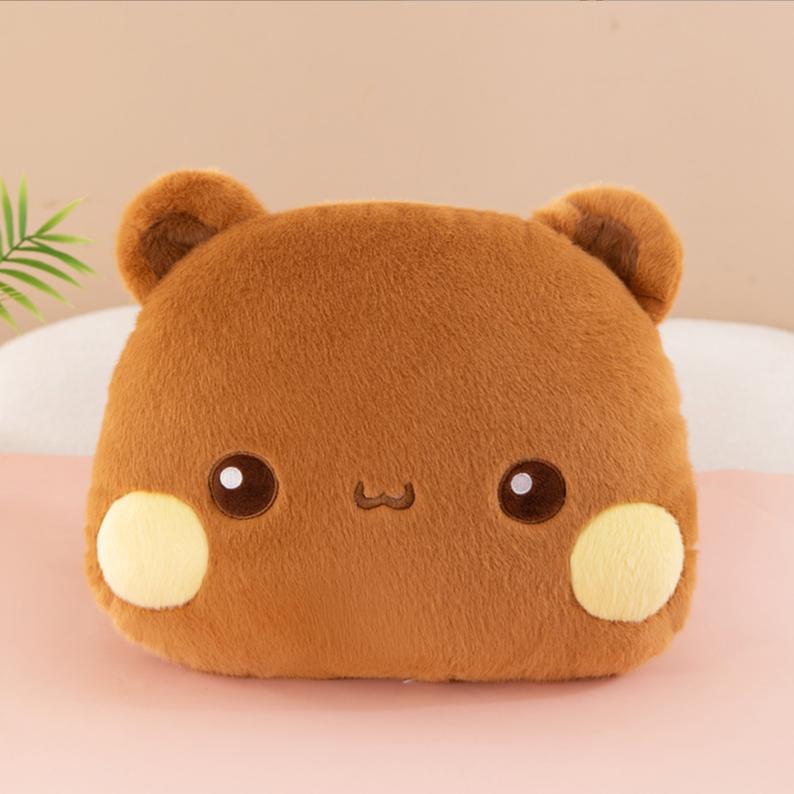 Bubu Dudu Knuffelkussen Yier Panda Beer Poppen Leuke Cartoon Knuffeldieren Zachte Pluche Auto Kussen Bank Kussens Huisdecoratie brown