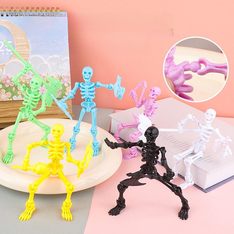 Skeleton Multi-Joint Movable Joint Doll Humanoid Skeleton Educational Diy Building Blocks Cool Toy Surprise Blind Box Kids Gifts